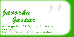 javorka gaspar business card
